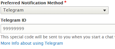 Telegram signup process